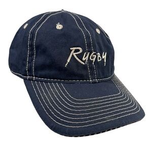 RUGBY baseball cap navy w/white stitching adjustable